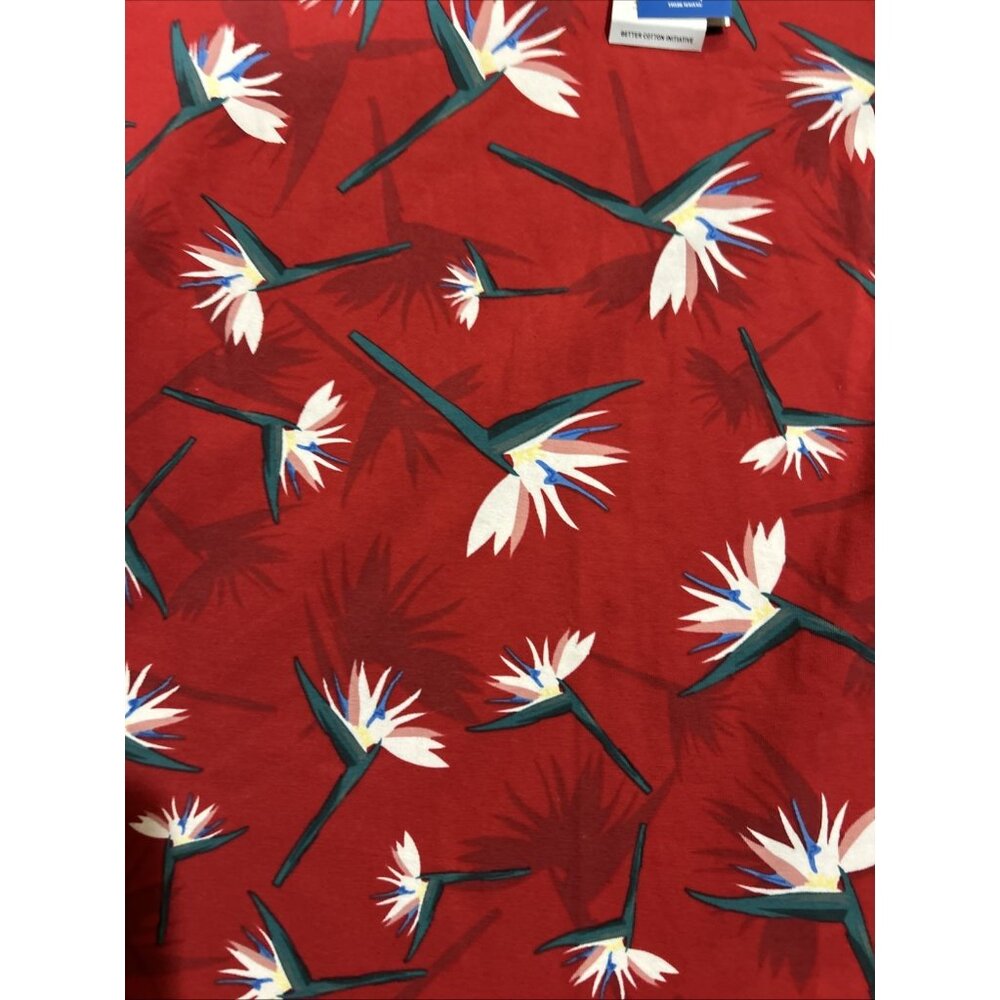 Adidas x Thebe Magugu South African red Bird of Paradise bodysuit Floral XL New - Picture 5 of 9